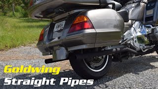 Honda Goldwing GL1800 Straight Pipe Exhaust  Full Audio [upl. by Klarrisa]