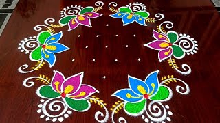 sankranti chukkala muggulu 🌺 beautiful 7 dots sankranti muggulukolam greshmarangoli4252 [upl. by Nyltiak]