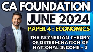 The Keynesian theory of determination of national income  3  CA Foundation Economics  June 2024 [upl. by Galliett]