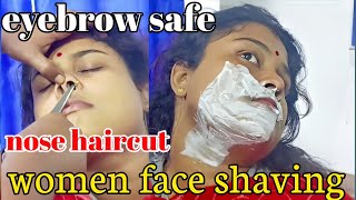 HOW I SHAVE FACE Woman Face Shaving Razor SHAVING viralvideo [upl. by Philipines]