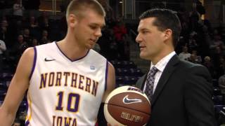 UNI Mens Basketball Uses RecordBreaking Night to Down Evansville 9581 [upl. by Janessa]