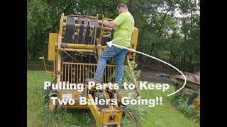 Repairing Both Vermeer 605 F Balers [upl. by Atikehs]