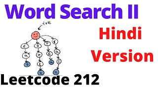 Word Search II  leetcode 212  Hindi [upl. by Dlaregztif]