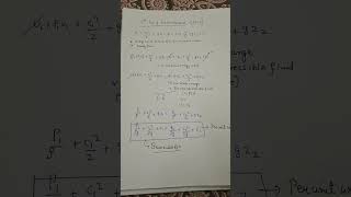 Derivation of bernoullis equation from SFEE fluidmechanics gate ese sscje shortvideo [upl. by Roer]