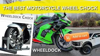 The best motorcycle wheel chock ever Wheeldock  Truck shopping [upl. by Eladal]