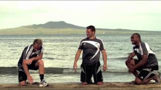 All Blacks going through their paces on the beach [upl. by Atirihs]