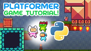 Python Platformer Tutorial  Animations Sprites Collisions Jumping Gravity [upl. by Boote]