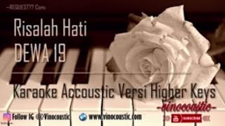 Dewa 19  Risalah Hati Karaoke Akustik Versi Higher Keys [upl. by Ytirehc487]