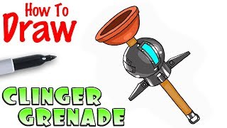 How to Draw Clinger Grenade  Fortnite [upl. by Fabron]