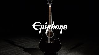 Epiphone DR100 Acoustic Ebony  Gear4music demo [upl. by Ybsorc]