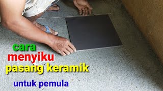 🔴 cara menyiku pasang keramik lantai ⁉️ cara pasang benang keramik [upl. by Amabelle683]