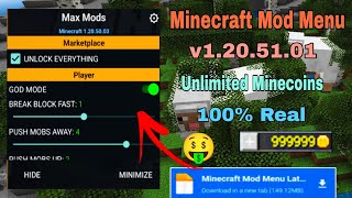 Minecraft Mod Menu Download v1205101  Minecraft Hack Mod Download  Unlimited Minecoins [upl. by Tedra]