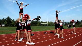 20120908 UHS JV Cheer  1st Football Game [upl. by Pesvoh539]