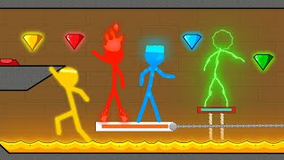 Watergirl and Fireboy  Stickman Animation  30  36  Complete Edition [upl. by Luapnoj]