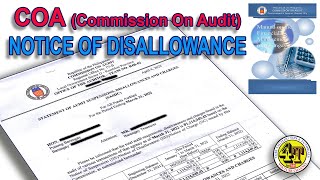 NOTICE OF DISALLOWANCE COA  Commission On Audit  BARANGAY ACCOUNTING [upl. by Mahsih]