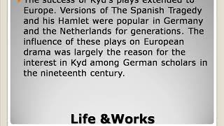 Thomas Kyd Elizabethan Playwright Life amp Works [upl. by Ennovahc]