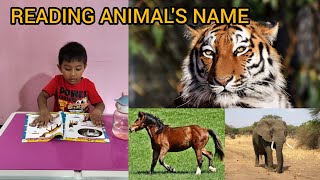 Domestic Animals name Aahil Baby readingWild Animals Baby reading book [upl. by Haig]