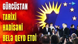 Gürcülər tarixi seçimini etdi Tbilisidə seçkidən sonra bayram abhavası [upl. by Abisia]