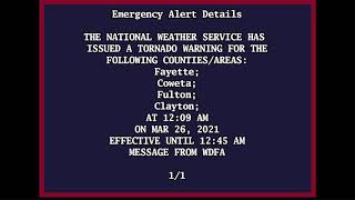 EAS Recreation 1 Newnan GA Tornado Emergency [upl. by Corydon]