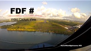 Landing at FortdeFrance Aimé Césaire FDFTFFF Martinique FWI  Cockpit view [upl. by Nathaniel]