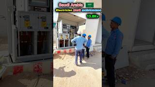 Saudi Arabia Electrician work maintenance 138Kv line minivlog electrican shorts shortvideo ￼ [upl. by Ebbarta]