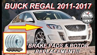 20112017 Buick Regal Front Brake Pad amp Rotor Replacement 16 20 24 CXL Turbo GS 16T 20T [upl. by Erlinna971]