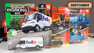 UNBOXING 2023 Matchbox Working Rigs FedEx GM Brightdrop ZEVO 600 MBX Road Grader amp Man TGS MCAB [upl. by Dimmick]