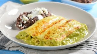 Cómo hacer Enchiladas Suizas  Desayuno Mexicano [upl. by Ahsatsan]