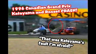 Ukyo Katayama amp Riccardo Rosset CRASH 1996 Canadian Grand Prix [upl. by Aysahc]