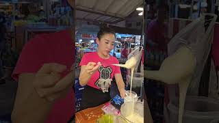 Sticky Chocolate Fresh Milk in Vientiane Night Market 🇱🇦 Lao Cityfood streetfood shorts [upl. by Oeflein]