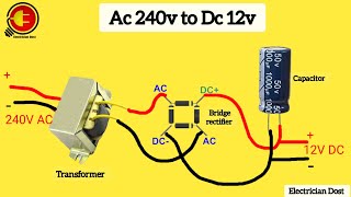 AC 240v to DC 12v converter electrical diagram [upl. by Dolli]