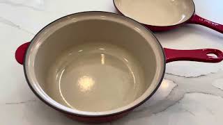 Le Creuset Multifunction Pan 22cm Cast Iron Enameled Signature Red Review [upl. by Ardnazxela742]