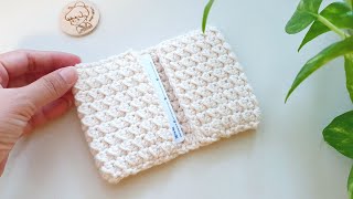 How to Crochet Cardholder  Such an Easy Crochet Pattern do Slip Stitch and hdc  ViVi Berry DIY [upl. by Soule]