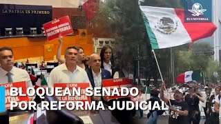 Por protestas contra Reforma judicial senadores se trasladan a Xicoténcatl [upl. by Ynove653]