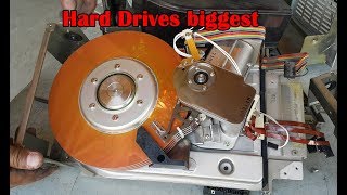 Old Hard Disk Drives biggest FUJITSU M2312K capacity of 80MB Harddisk big 9quot HARD DRIVE [upl. by Sixele]