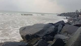 Rock beach pondicherry tamilnadu beach boat [upl. by Htebirol213]