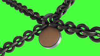 Lock chain Green screen Video  3D Template  graphic  motion [upl. by Stargell]