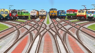 🔟Trains Crossing By Bumpy Forked Railroad⚫️ Crossing tracks Trains Crossing 6 July 2024 [upl. by Seebeck]