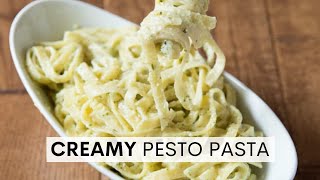 15 Minute Creamy Pesto Pasta Recipe [upl. by Notgnirrac]