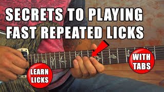 Learn licks  Secret to playing fast repeated guitar licks With Tabs [upl. by Amethist]