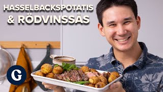 Filip Poons biff med hasselbackspotatis och rödvinssås [upl. by Sillihp844]