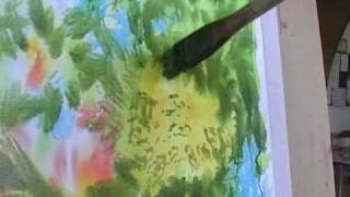 Painting soft pastels over Acrylic Inks  Summer Flowers [upl. by Dey]