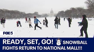 SNOWBALL FIGHT ON DC’S NATIONAL MALL ❄️☃️ [upl. by Florian]