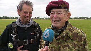 Tandemsprong Paracommando veteraan Loek Middel 98 met het Korps Commandotroepen op 2452023 [upl. by Leiram443]