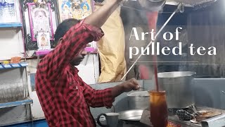 The Art of making Pulled Chai  Indian Street side Tea shop  Coimbatore [upl. by Eivets90]