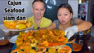 Seafood Mukbang Cajun Seafood siam dan kan puar hle mukbang seafood viralvideo cooking asmr [upl. by Mil473]