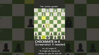 The Latvian Gambit Checkmate in 6♟️ chess chessgrandmaster chessgame learnchesstrap [upl. by Matti788]