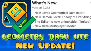 Geometry Dash 221 Lite Just Got Updated  Online Levels Unlock amp More [upl. by Else701]