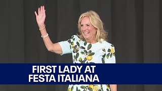 First lady Jill Biden helps kick off Festa Italiana  FOX6 News Milwaukee [upl. by Salina]