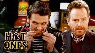 James Franco and Bryan Cranston Bond Over Spicy Wings  Hot Ones [upl. by Cyrano]